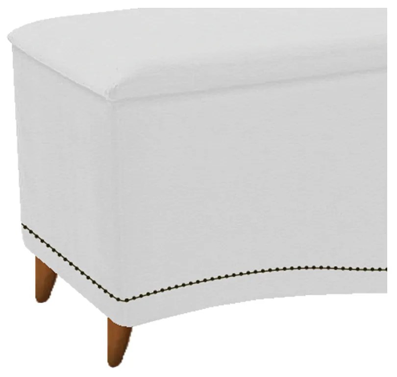 Calçadeira Estofada Yasmim 140 cm Casal Corano Branco - ADJ Decor