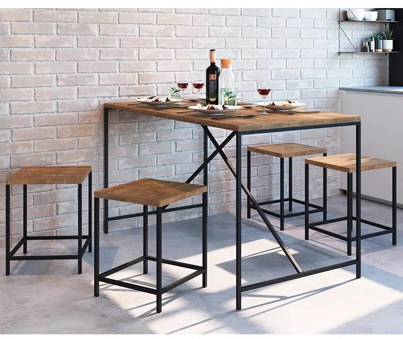 Banquetas Baixas Industrial P/ Cozinha Kit 2 Un - Vermont/pf