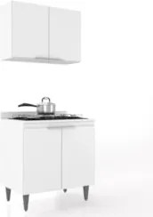 Armário de Cozinha e Balcão Cooktop Pérola Z34 Branco - Mpozenato