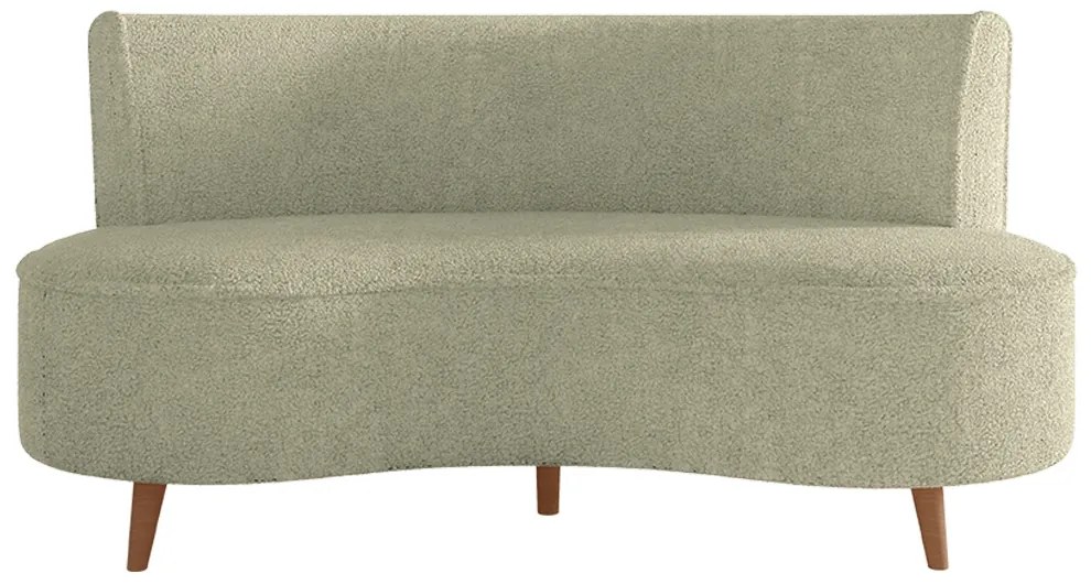 Sofá Living 2 Lugares 135cm Aang Pés Palito Bouclê Verde Oliva G33 - Gran Belo