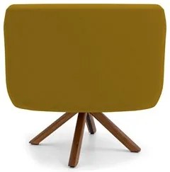 Poltrona Decorativa Giratória Base Giromad Madeira Jade Veludo C-279 M