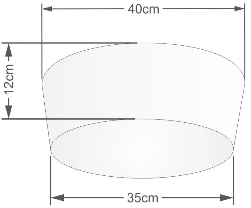 Plafon Cone Md-3003 Cúpula em Tecido 12/40x35cm Algodão Crú - Bivolt