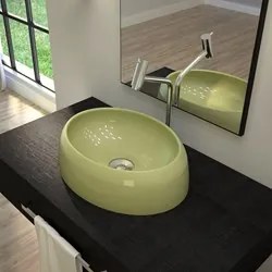 Cuba Pia de Apoio para Banheiro Oval Capri OV39W C08 Verde Acqua - Mpo