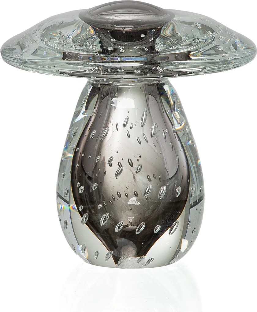 Cogumelo Decorativo em Murano P - Quartzo Fume Quartzo Fume