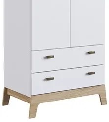 Guarda Roupa Infantil 73cm 2 Portas 2 Gavetas Favo de Mel 005 Branco -