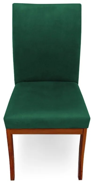 Conjunto 4 Cadeiras Raquel para Sala de Jantar Base de Eucalipto Suede Verde Bandeira