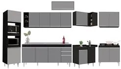 Armário de Cozinha Modulada de Canto 9 Peças CP06 Balcão com Pia Inox