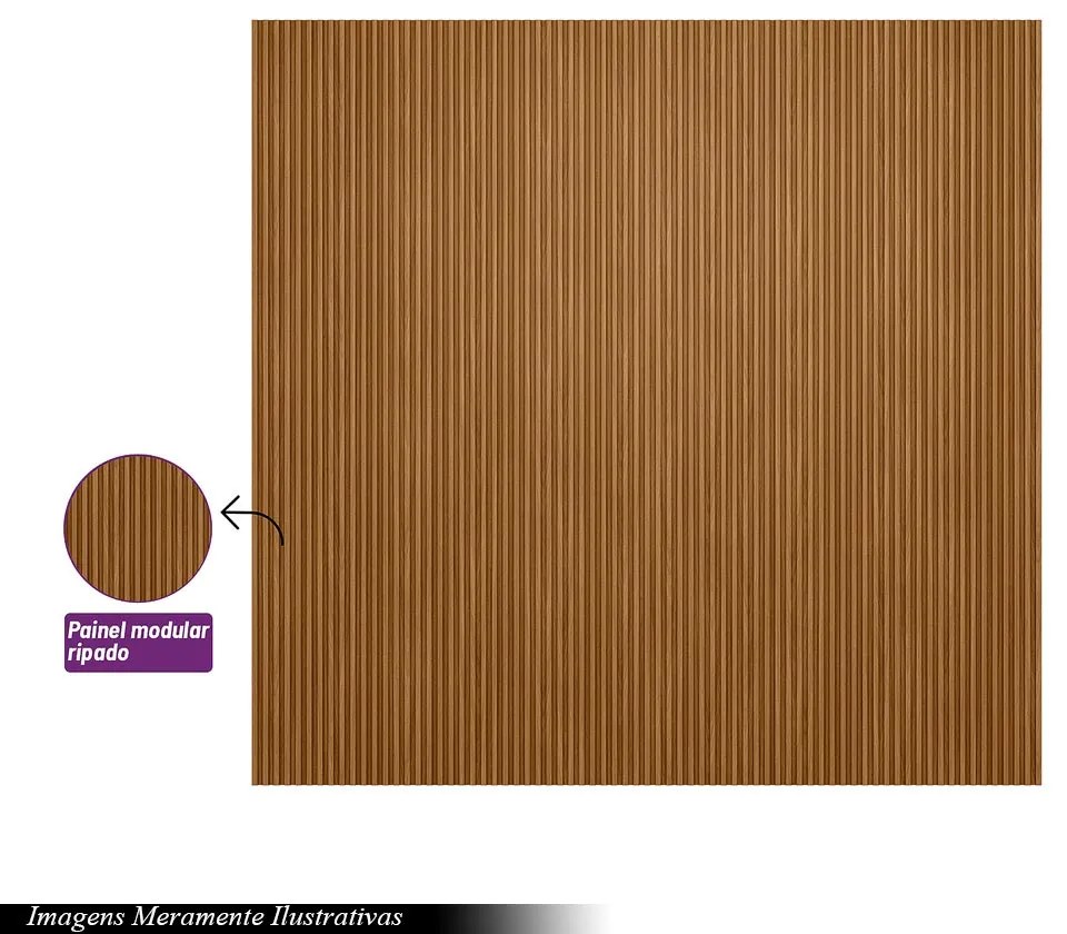 Painel Decorativo Ripado para Parede Mahalo 260x250 MDP Nature G77 - Gran Belo