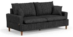 Sofá Living 3 Lugares 180cm com Almofadas Veras D05 Linho Grafite - Mp