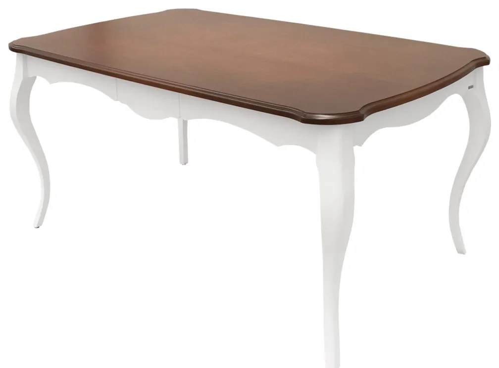 Mesa de Jantar Clássica Vintage 6 lugares - 1,6m - Branca c/ Tampo Vintage Provençal Kleiner