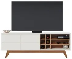 Rack para Sala Bancada de TV 70 Pol. 180cm Norena C05 Off White Matte/