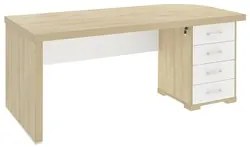 Conjunto Escritório 3 Peças Mesa Lado Direito Corp A06 Carvalho/Branco
