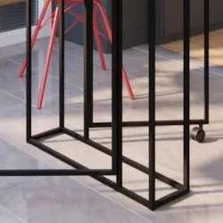 Mesa Escrivaninha 142cm Dobrável Com rodízios Naomi Preto Z54 - Mpozen