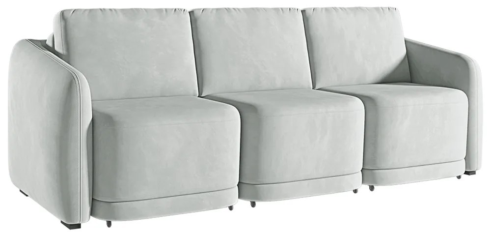 Sofá Cama Modulado Retrátil e Reclinável Decorativo Varsóvia 246cm Veludo Cinza G33 - Gran Belo