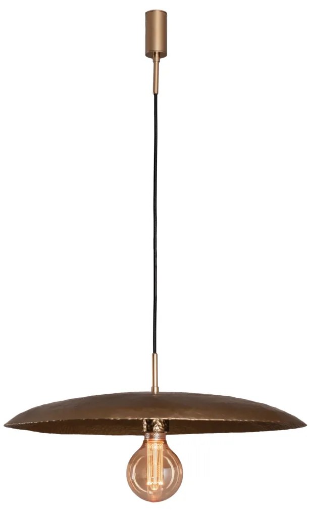 Pendente Disco Cabo Rayon Ø50X06Cm 1Xe27 Por Waldir Junior - Usina 510... (CP-M - Champanhe Metálico)