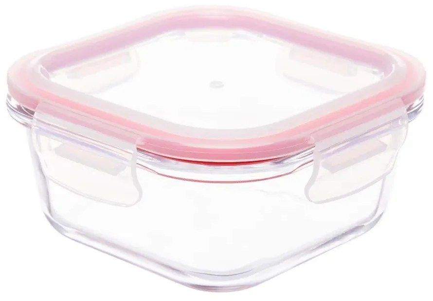 Pote Hermético de Vidro Tampa Click Quadrado 520 ml