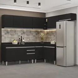 Armário de Cozinha Modulado de Canto 7 Peças CP23 Balcão com Tampo Pre