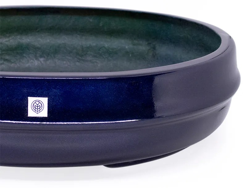 Vaso Bacia Decorativo Osaka Azul Perolizado 16x65x52 cm - D'Rossi
