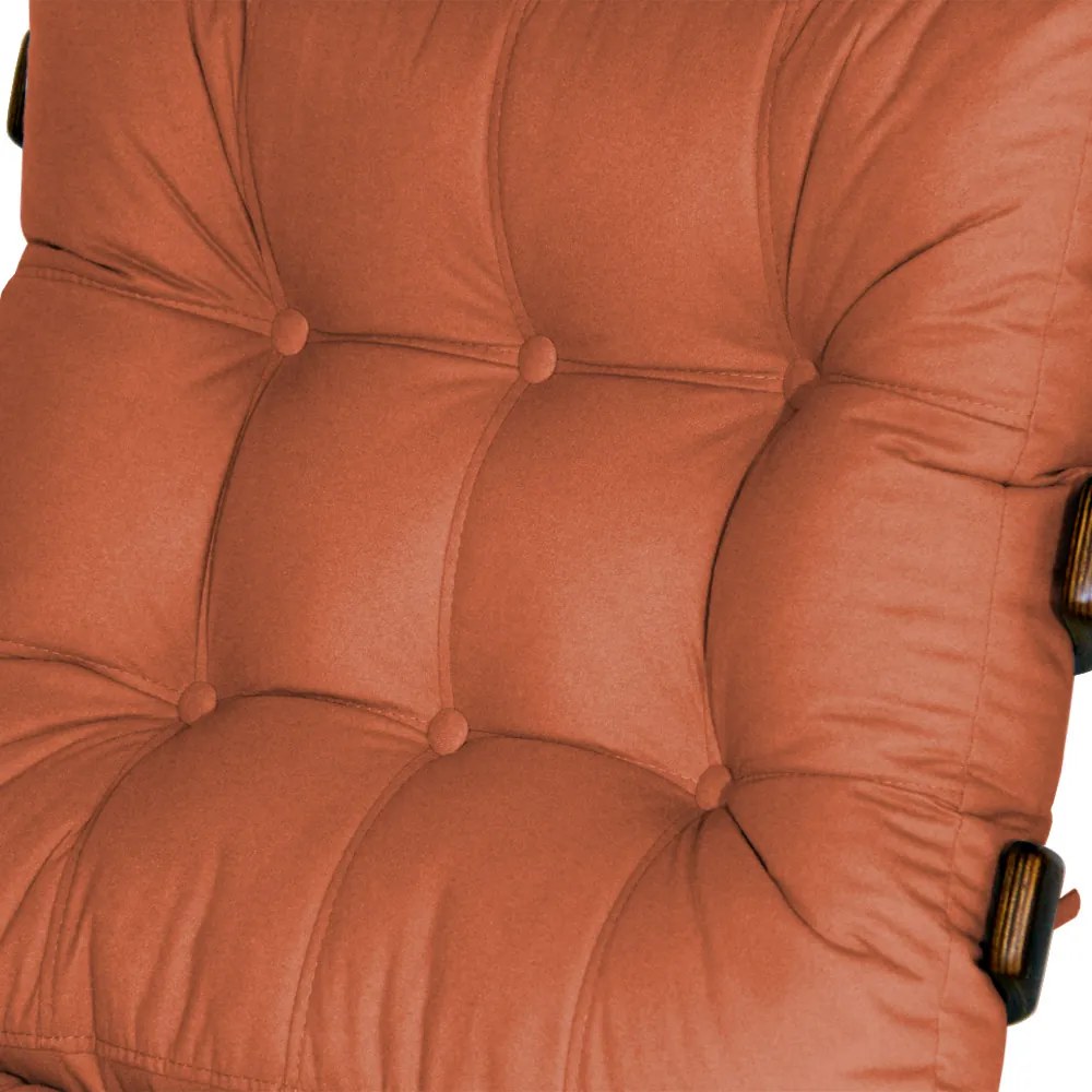 Kit 2 Poltronas Decorativa Costela Com Puff Costela Suede Telha