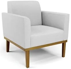 Sofá Namoradeira e 2 Poltronas Base Madeira Castanho Maressa Linho Cin