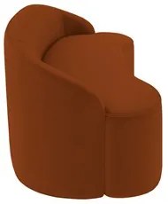 Sofá 2 Lugares para Sala de Estar Living 150cm Theo D06 Veludo Laranja