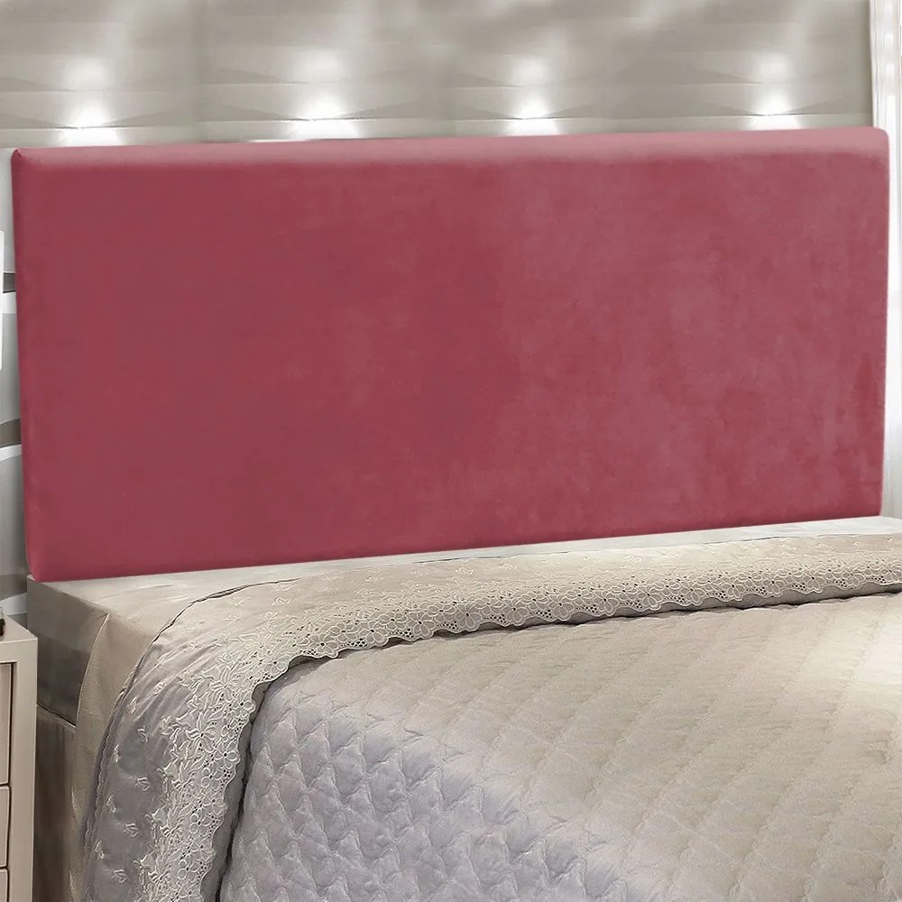 Cabeceira Painel Clean para Cama Box Casal 140 cm Suede M11- D'Rossi - Rose