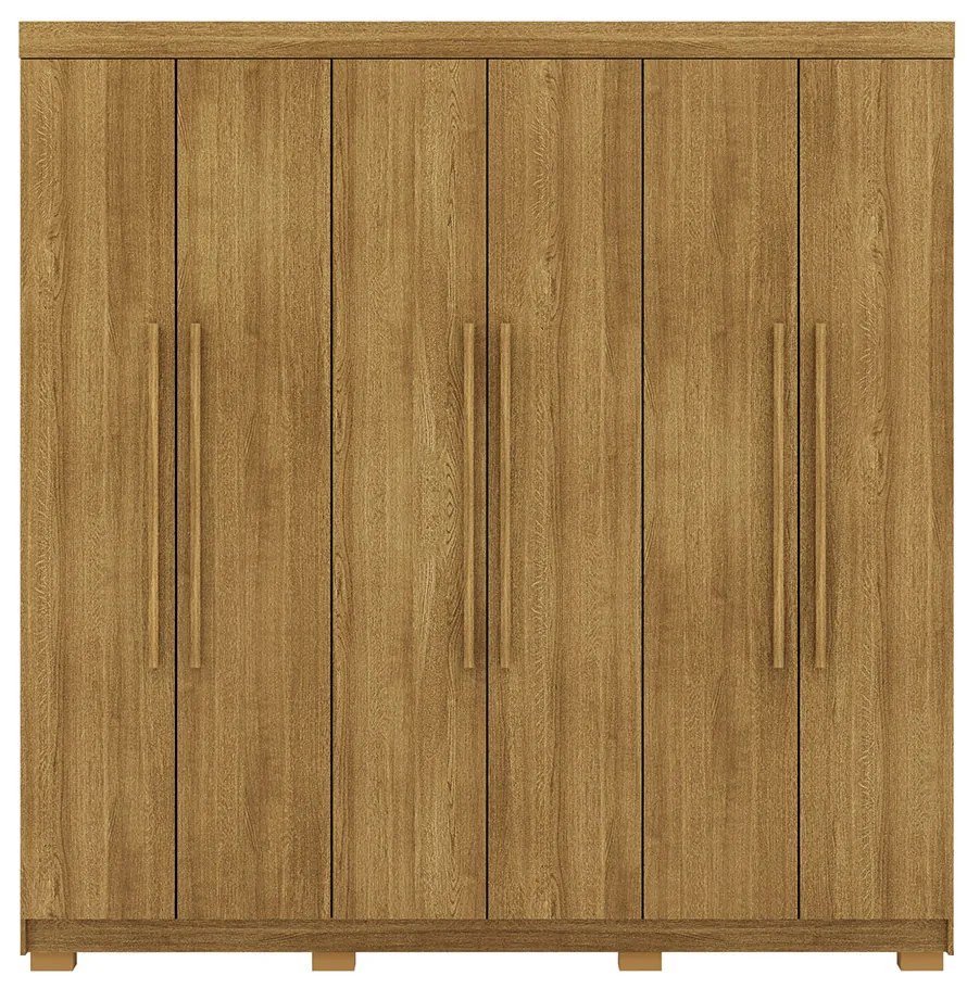 Guarda Roupa Casal Doral 218cm 6 Portas de Bater 2 Gavetas Nature G98 - Gran Belo