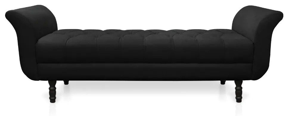 Recamier Olinda Suede 160 cm Pés Torneados Tabaco - D'Rossi - Preto