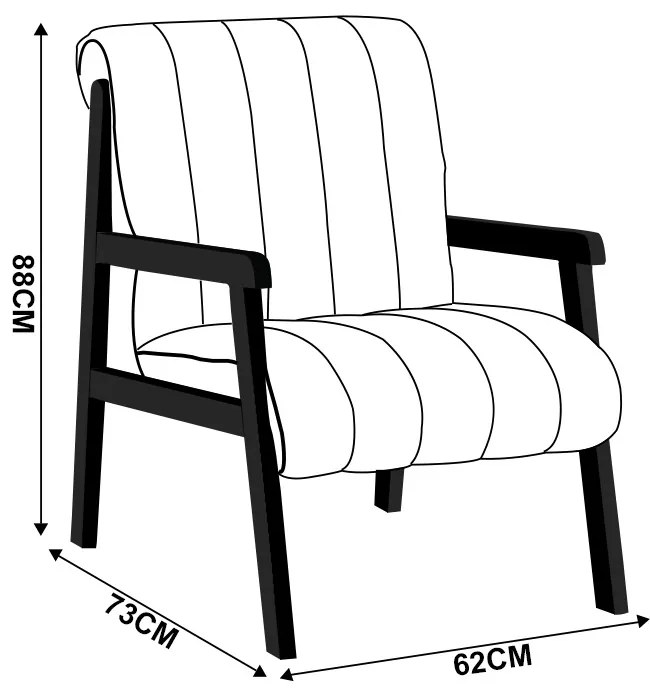 Poltrona Decorativa Sala Base de Madeira kit 2 Daline Bouclê E03 - D'Rossi - Cinza escuro