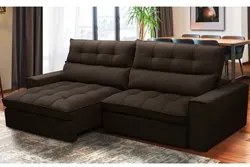 Sofá Retrátil Reclinável 3 Lugares 250cm Damy F05 Veludo Marrom Escuro