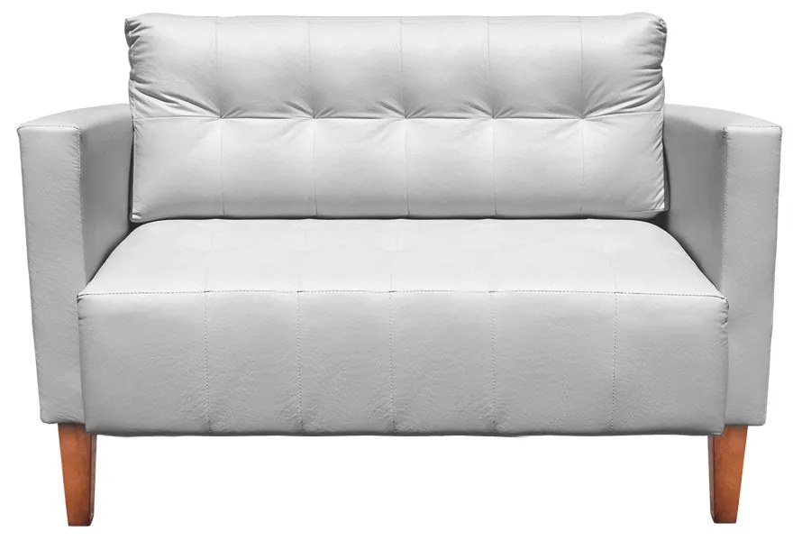 Sofá Namoradeira Livia Corino Pés Chanfrado Castanho D01 - D'Rossi - Branco