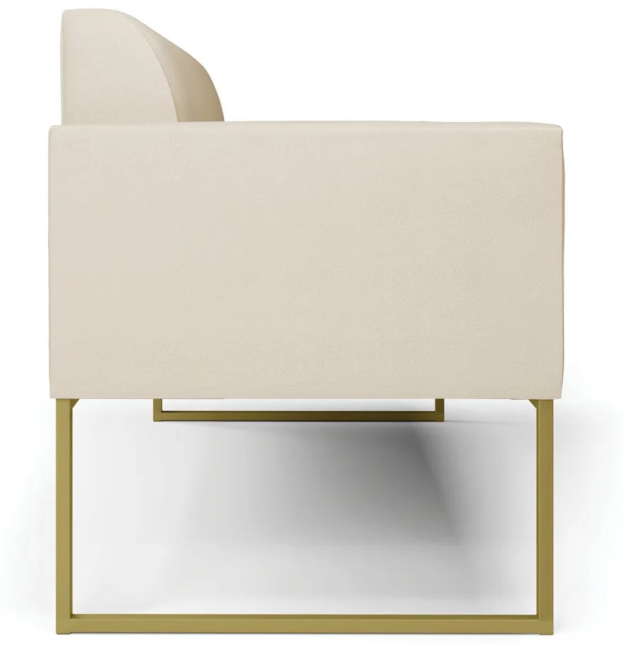 Sofá Namoradeira Base Industrial Dourado Marisa Corino D03 - DRossi - Bege