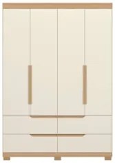 Guarda Roupa Solteiro 160cm 4 Portas Doble Off/Freijó - Albatroz