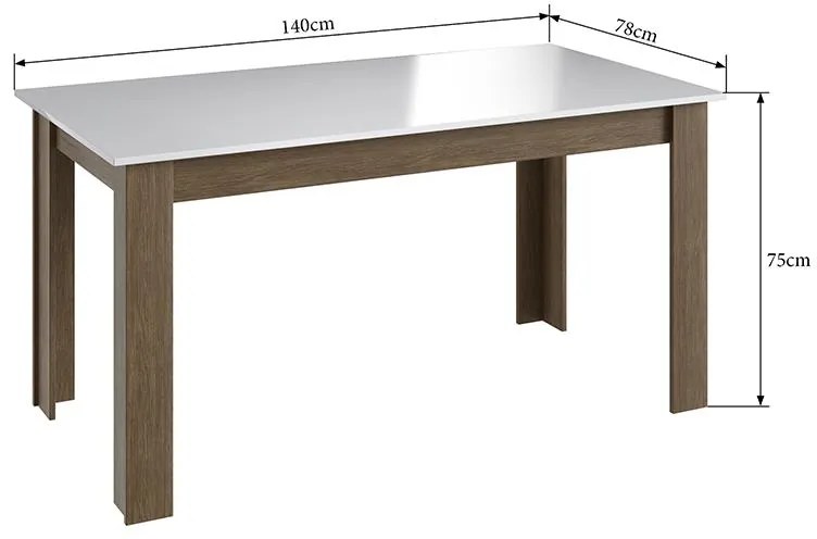 Mesa Fixa Jantar Cozinha Multiuso 140x78cm - Ameixa/branco