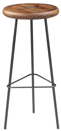 Banqueta Alta Tampa Com Impressao Rustic Brown Base Grafite 75cm - 40712 Sun House