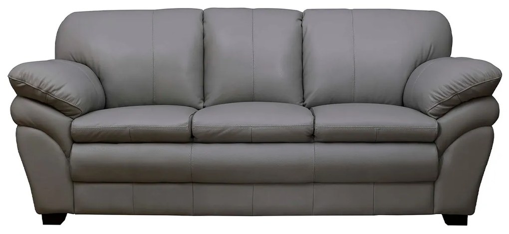 Sofá de Couro 3 Lugares Paris 216cm M06 Cor Grizzy 499 - ADJ DECOR