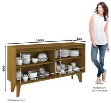 Buffet Para Sala De Jantar 04 Portas Quartzo Nature/Off White - Henn