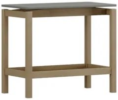 Mesa Lateral Com Prateleira Pé Madeira Soleil Oak/Cinza F07 - Mpozenat