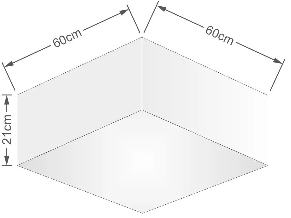 Plafon Para Quarto Quadrado SQ-3053 Cúpula Cor Palha