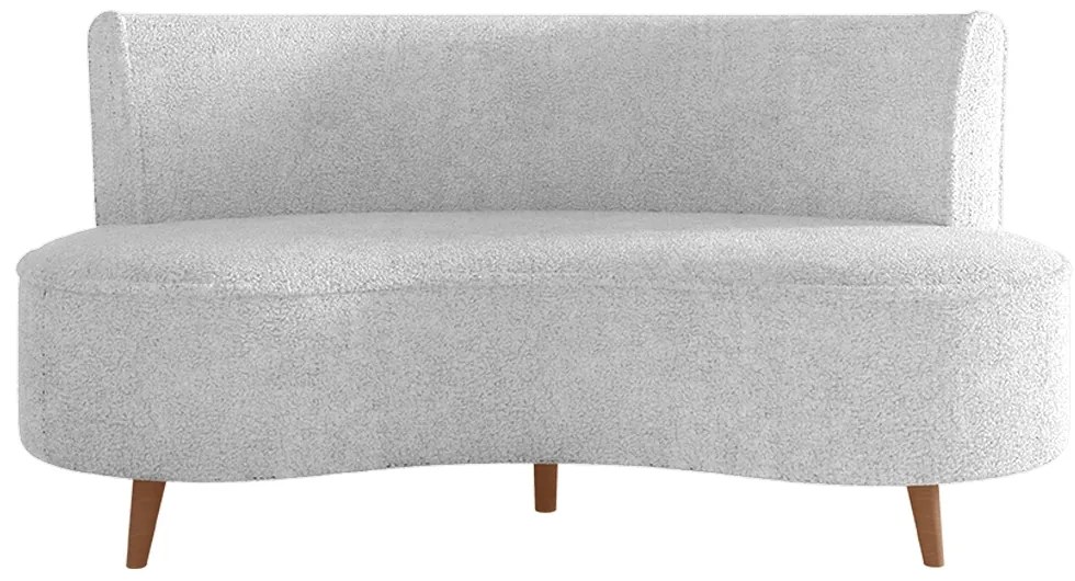 Sofá Living 2 Lugares 135cm Aang Pés Palito Bouclê Off White G33 - Gran Belo