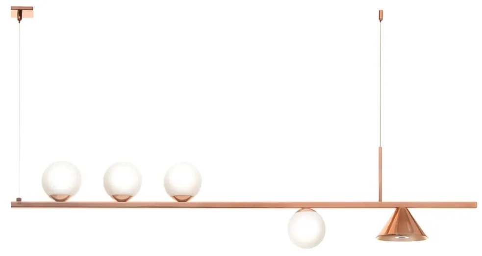 Pendente Durness Retangular Misto 120X14X24Cm Com Globos Ø10Cm 04Xg9 E... (ONIX)