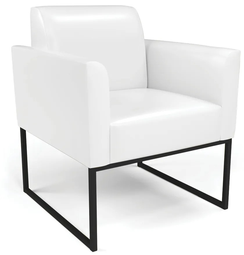 Sofá Namoradeira com 2 Poltronas Base Industrial Preto Marisa Corano D03 - D'Rossi - Branco
