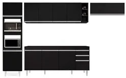 Armário de Cozinha Modulada 5 Peças CP16 Balcão Preto - Lumil
