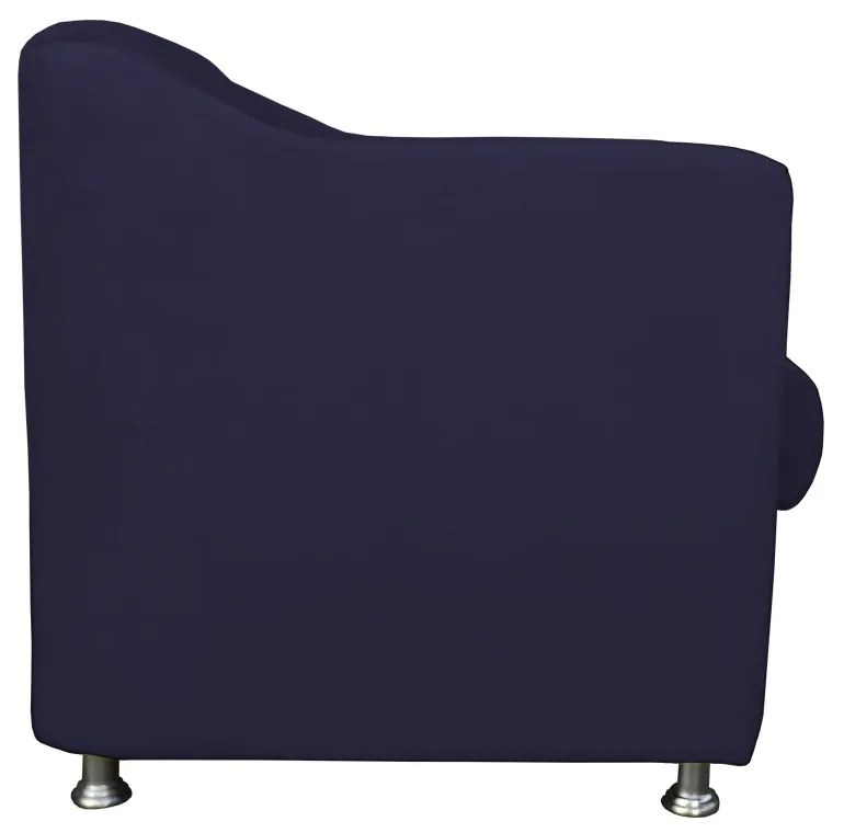 Poltrona Decorativa Cecilia Suede Azul Marinho
