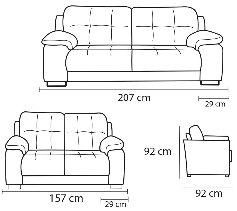 Conjunto Sofá de Couro 2 e 3 lugares Enrico M06 Cor Marrom 492 - ADJ DECOR