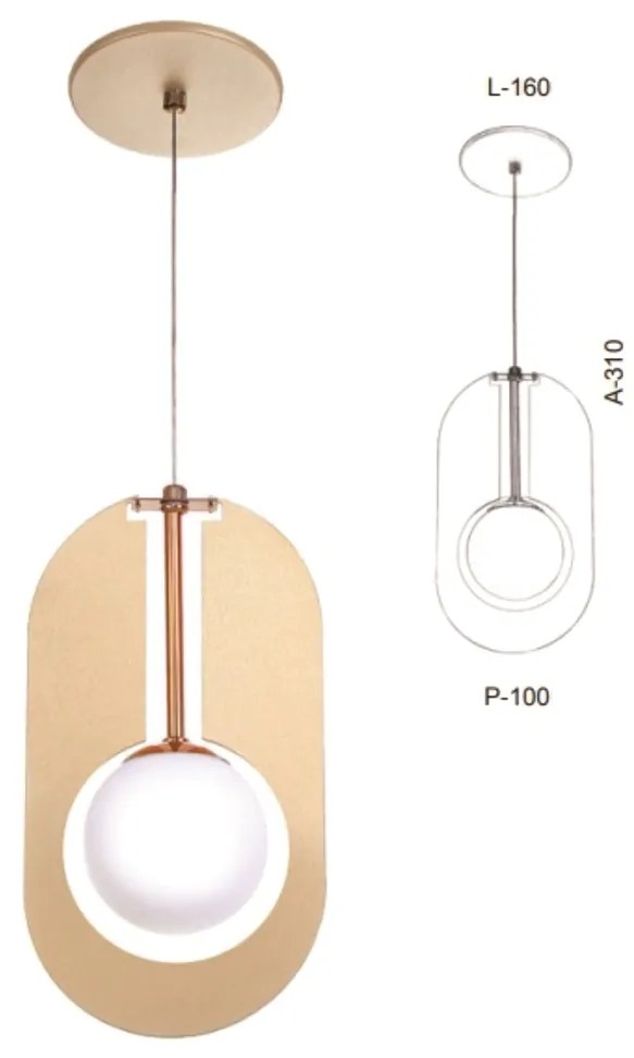 Pendente Globo Corte Laiser 16X10X31Cm Metal E Globo Ø10Cm 01Xg9 |Old... (PRETO, FOSCO (BRANCO))
