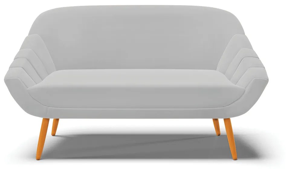 Kit 01 Namoradeira 02 Lugares e 01 Poltrona Giovana Suede Pés Palito Castanho - D'Rossi - Cinza