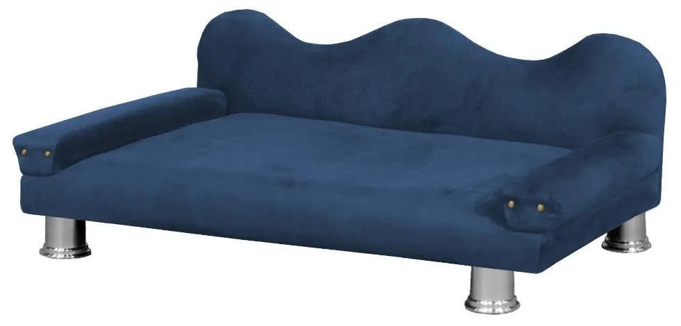 Cama Sofá Pet Meg Para Cães E Gatos Elegante e confortável Suede Azul Marinho