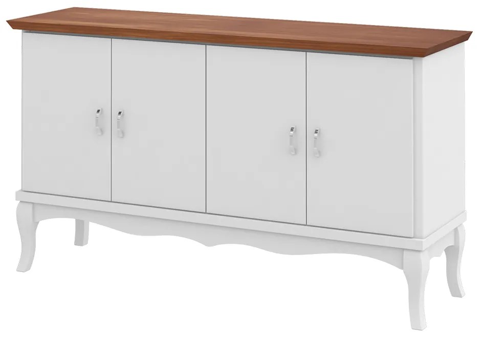 Balcão Italy 4 Portas Miller Interiores - Imbuia - Branco - Branco