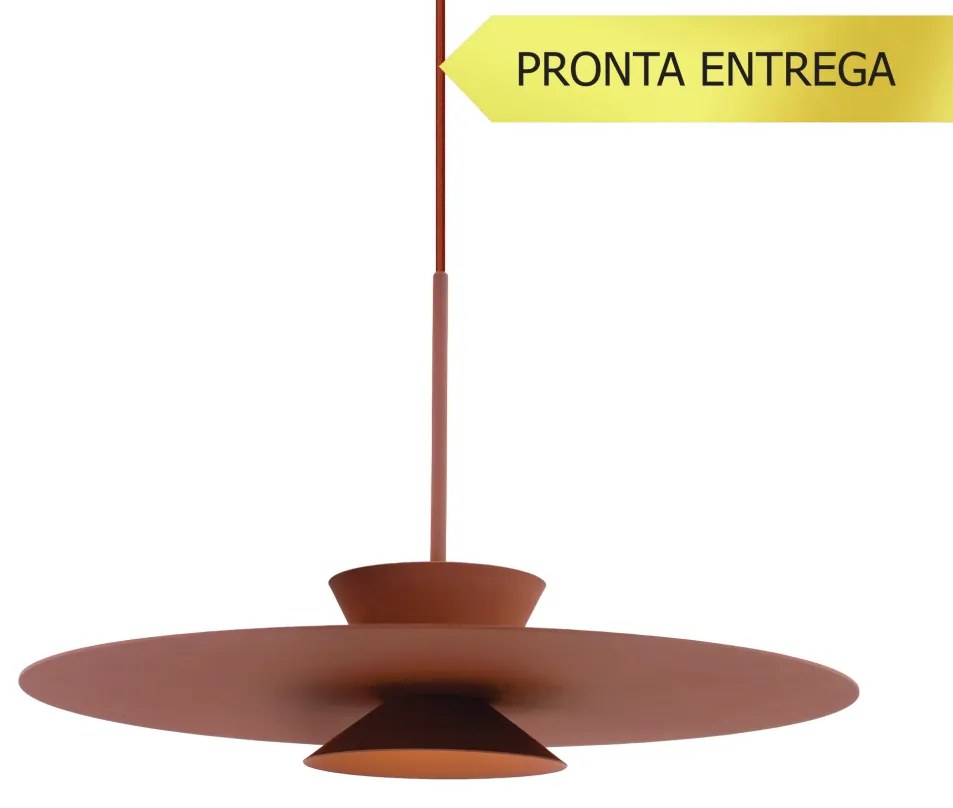 Pendente Tule Ø60X25Cm 1Xmr16 - Usina 25120/60 (TC-F - Terracota Fosco, Igual a Cor 1)